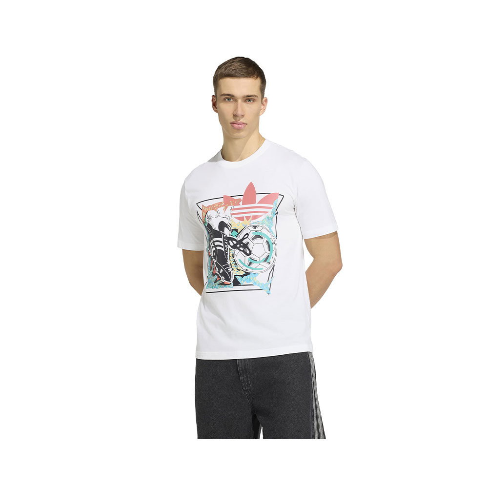 Archive Anime Football Graphic T Shirt Adidas BLANCO 