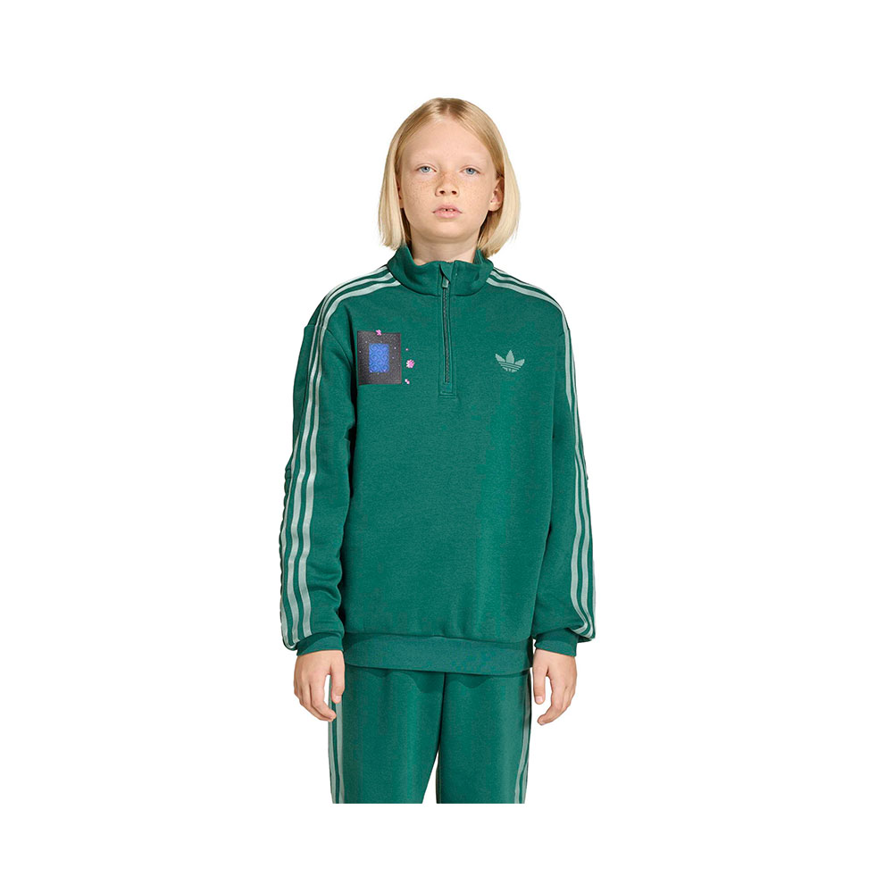 Minecraft Loose Halfzip Crew Sweatshirt Adidas VERDE 
